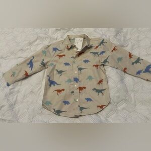 H & M dinosaur 🦕 button down 3T boy 💯 cotton top. NWT